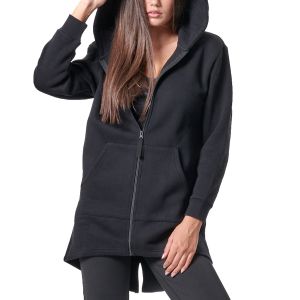 Body Action Long Fishtail Hooded Women's Jacket 071418-01-Black